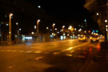 Street of Barcelona at night. Spain
