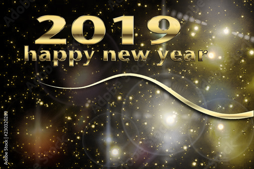 illustration Happy new year for greeting cards