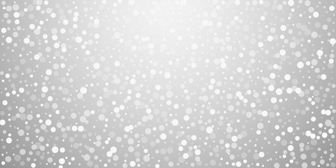 White dots Christmas background. Subtle flying sno
