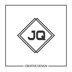 Initial JQ Letter Logo Template Design