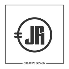 Initial JR Letter Logo Template Design
