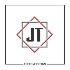 Initial JT Letter Logo Template Design