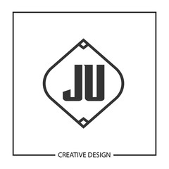 Initial JU Letter Logo Template Design