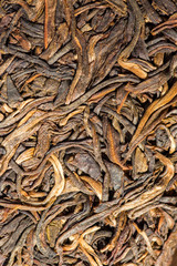 Chinese tea raw materials close up