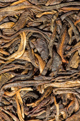 Chinese tea raw materials close up