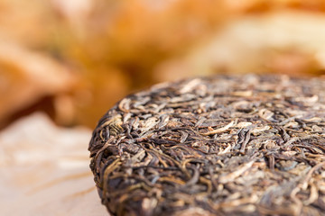 Chinese tea raw materials close up