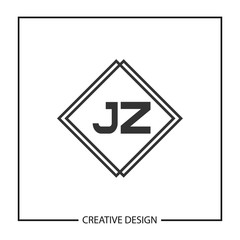Initial JZ Letter Logo Template Design