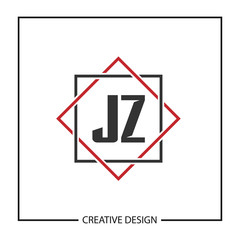 Initial JZ Letter Logo Template Design