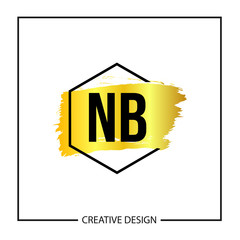 Initial NB Letter Logo Template Design