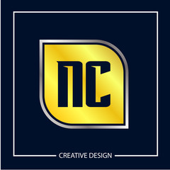 Initial NC Letter Logo Template Design