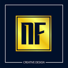 Initial NF Letter Logo Template Design