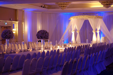 Beautiful photo of the Jewish Hupa , wedding putdoor .