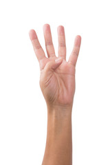 Naklejka premium Female Hand Showing Number Four