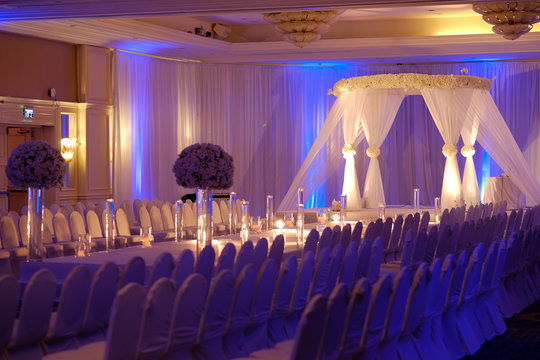 Beautiful photo of the Jewish Hupa , wedding putdoor .