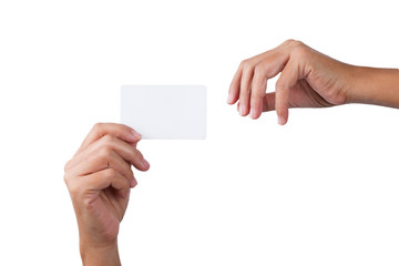 holding Blank business card