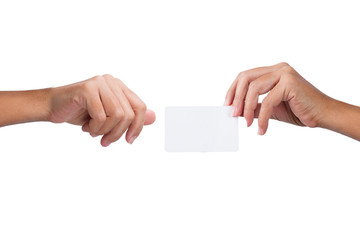 holding Blank business card