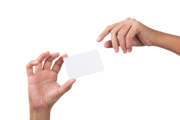 holding Blank business card