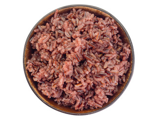 Brown rice, riceberry organic food.(This has clipping path)