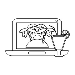 Travel and online technology in black and white