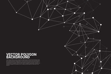 Network Connecting dot polygon background : Concept of Network, Business, technology, Connecting, Molecule, Data, Chemical © Panithan