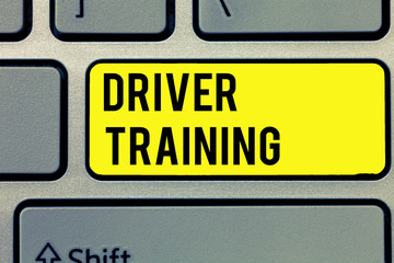 Text sign showing Driver Training. Conceptual photo prepares a new driver to obtain a driver's...