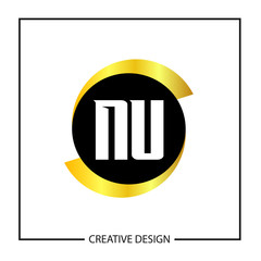 Initial NU Letter Logo Template Design
