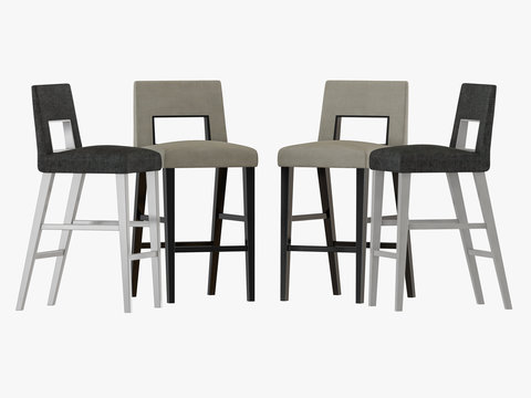 Four bar chair on a white background 3d rendering