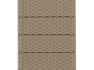 Panel wall beige capitone on a white background 3d rendering