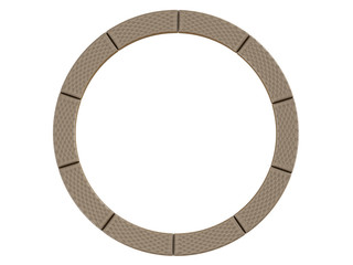Bench beige leather capitone stands in a circle on a white background 3d rendering