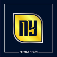 Initial NY Letter Logo Template Design