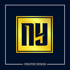 Initial NY Letter Logo Template Design