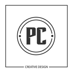 Initial PC Letter Logo Template Design
