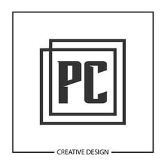 Initial PC Letter Logo Template Design