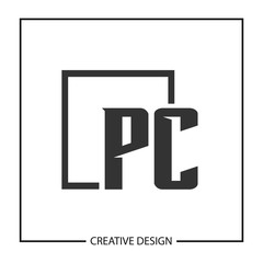 Initial PC Letter Logo Template Design