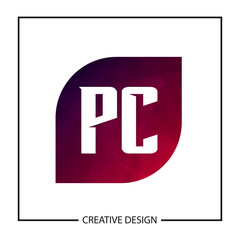 Initial PC Letter Logo Template Design