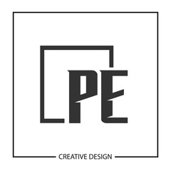 Initial PE Letter Logo Template Design