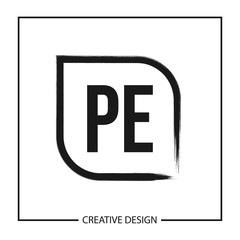 Initial PE Letter Logo Template Design