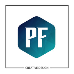 Initial PF Letter Logo Template Design
