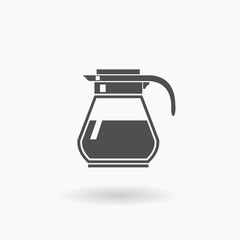 Fototapeta na wymiar Coffee Pot Icon Illustration silhouette.