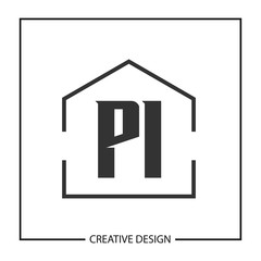 Initial PI Letter Logo Template Design