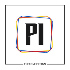 Obraz premium Initial PI Letter Logo Template Design