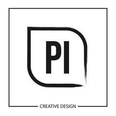 Initial PI Letter Logo Template Design