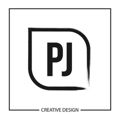 Initial PJ Letter Logo Template Design