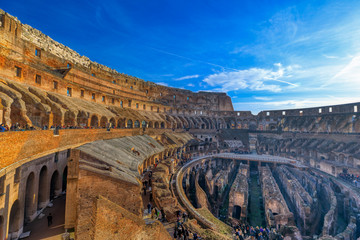 Fototapeta na wymiar Morning Sun Colosseum Stand View