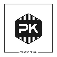 Initial PK Letter Logo Template Design