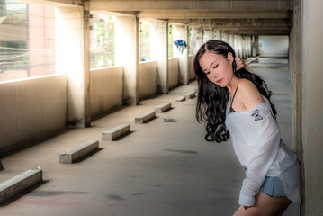 Asian fashion models sensitive women tourists. Nature of technology