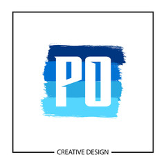 Initial PO Letter Logo Template Design