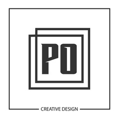 Initial PO Letter Logo Template Design