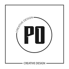 Initial PO Letter Logo Template Design