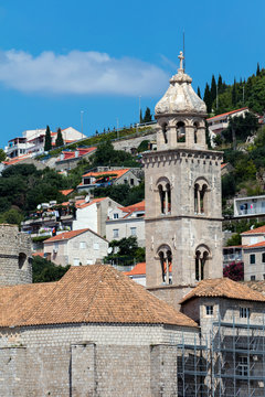 15th century bell tower of the Dominican monastery in Dubrovnik, Croatia